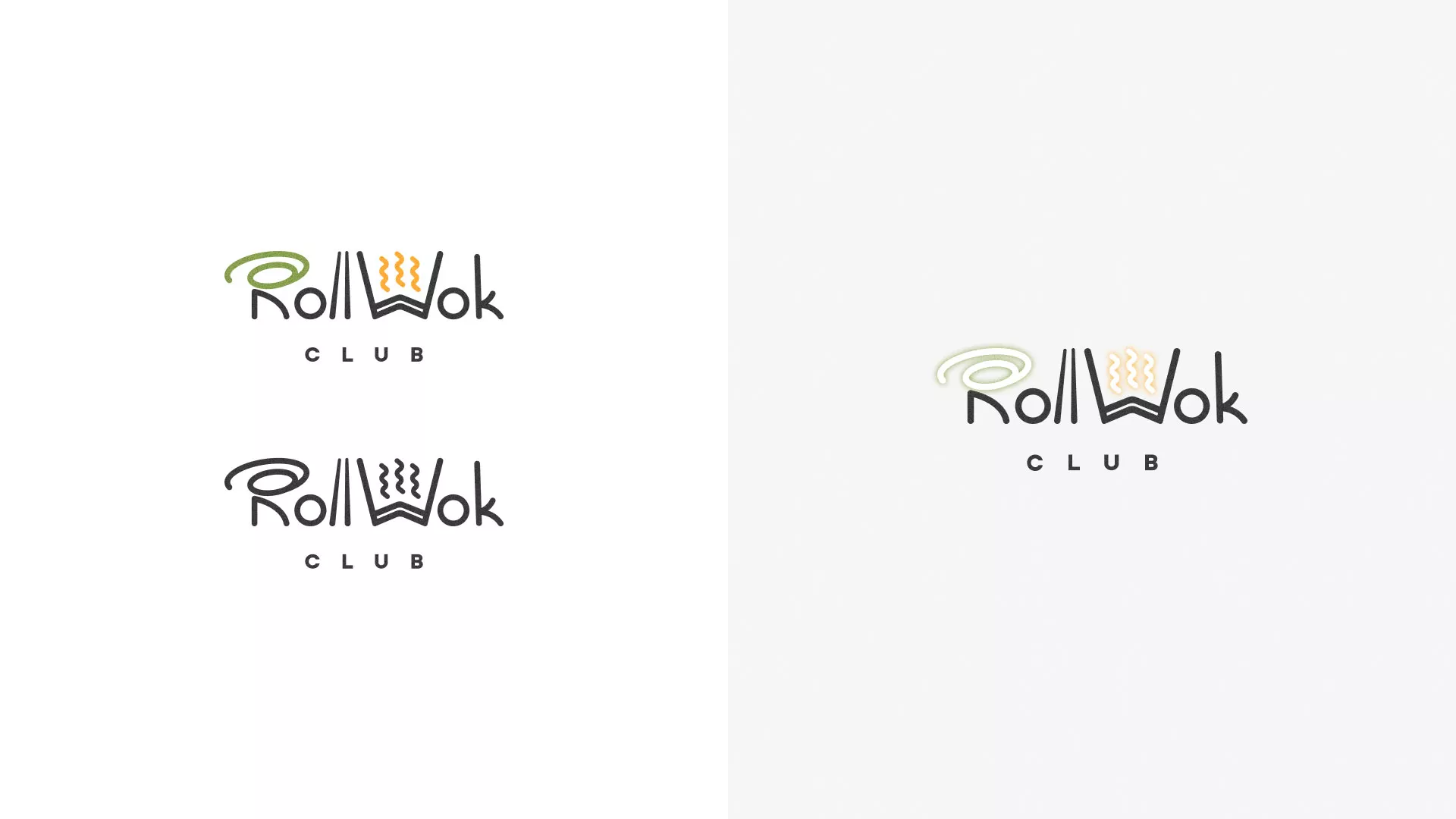 Разработка логотипа и фирменного стиля суши-бара «Roll Wok Club» в Рыльске