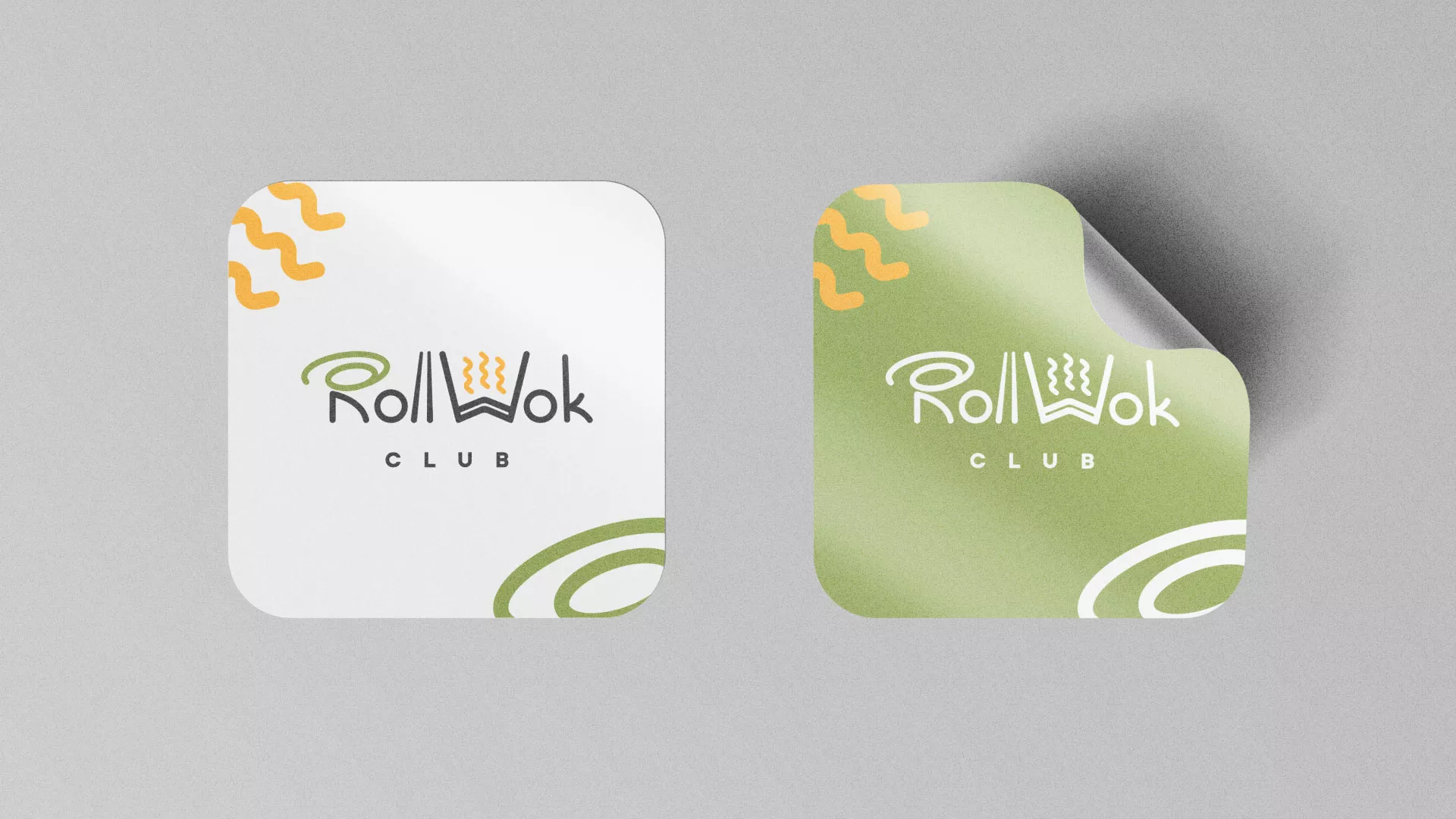 Разработка логотипа и фирменного стиля суши-бара «Roll Wok Club» в Рыльске
